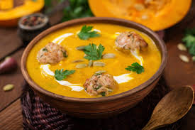 Albóndigas  en crema de ahuyama.