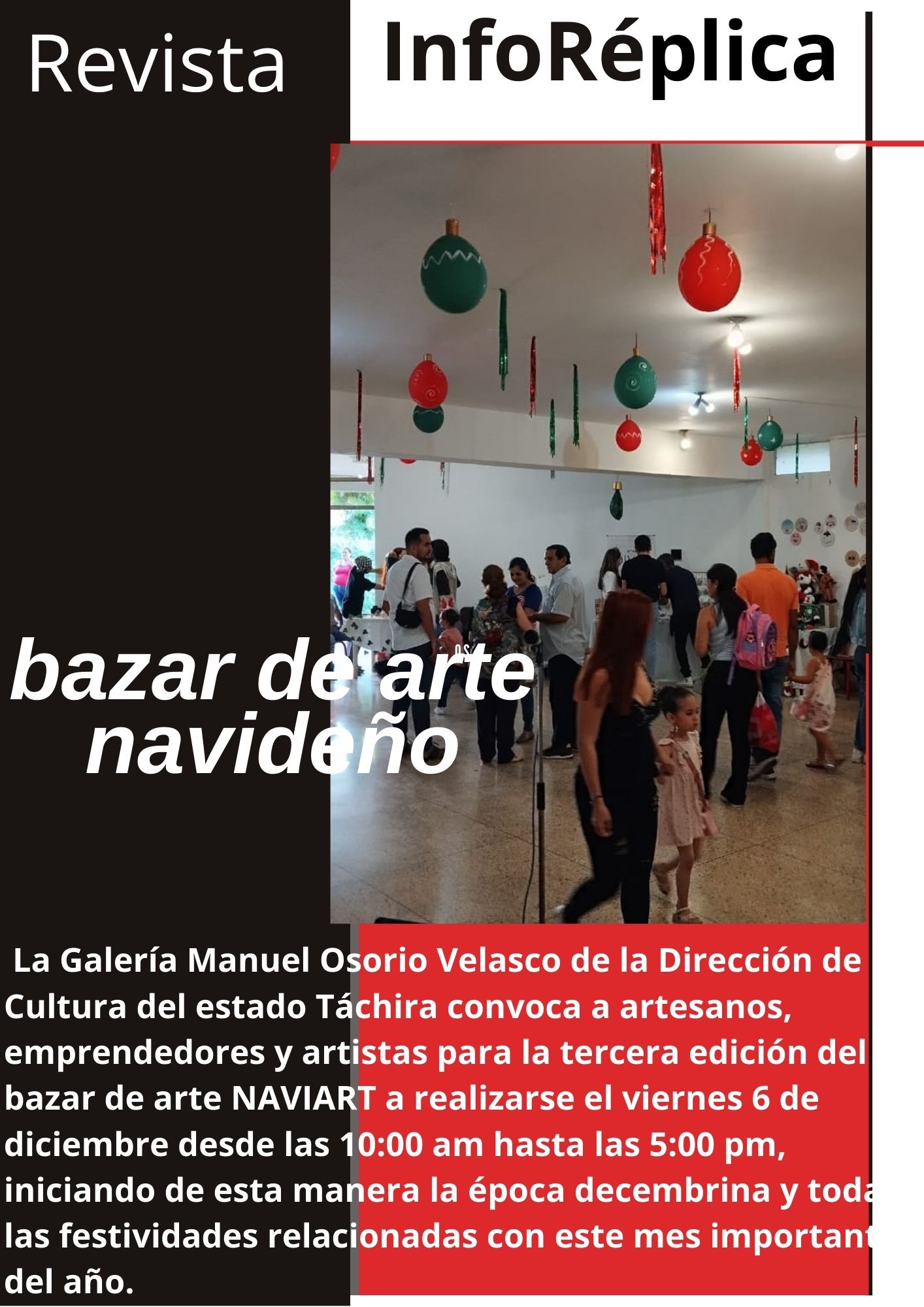 Galeria Manuel Osorio Velasco abre convocatoria para bazar de arte navideño